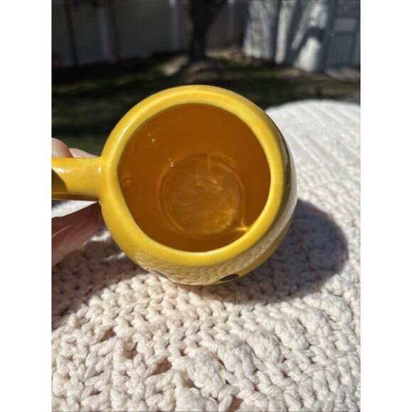 Vintage 1970’s McCoy Pottery USA Ceramic Yellow Smiley Happy Face Mug Coffee Cup - Picture 3 of 7